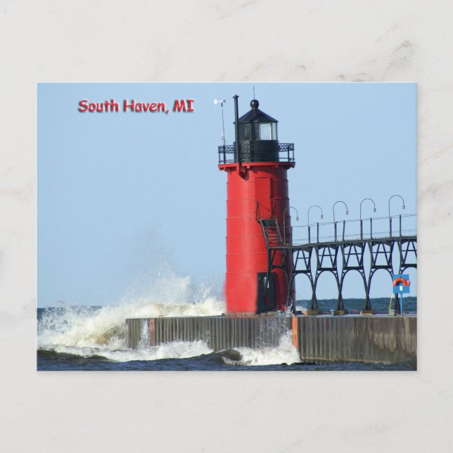 South Haven Lighthouse Postcard (Front)