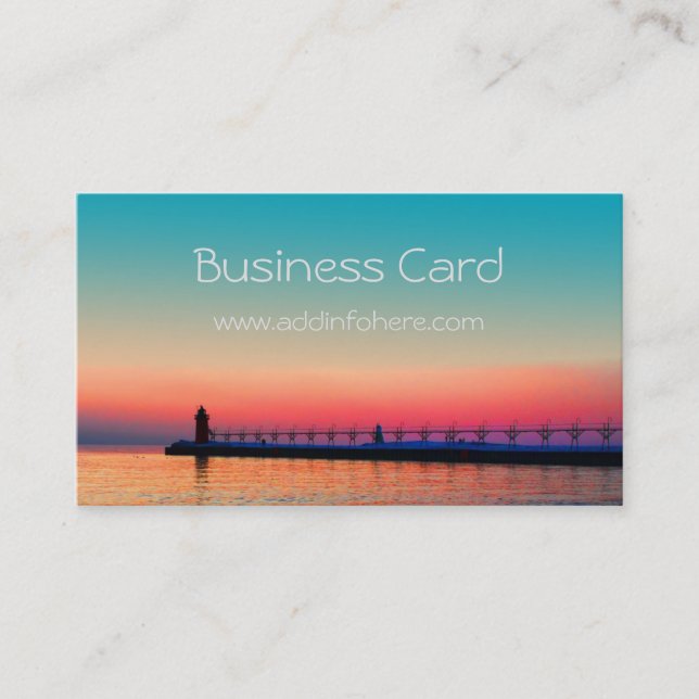 South Haven Mi Lighthouse Business Cards (Front)
