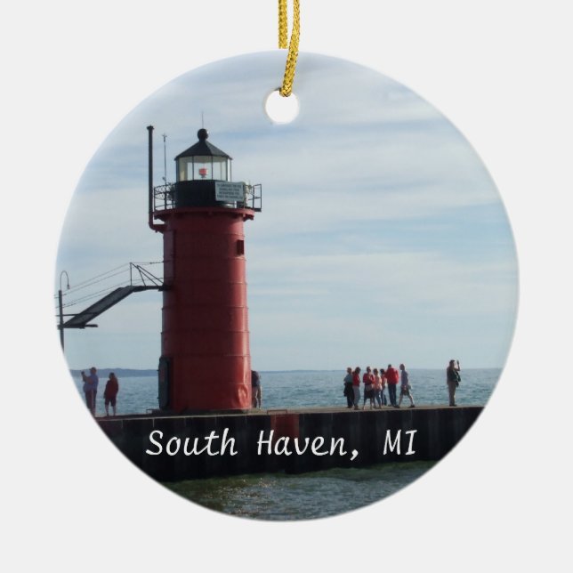 South Haven Michigan Lighthouse Ornament (Front)