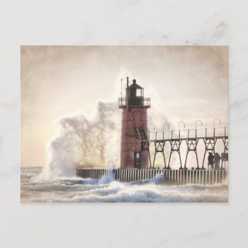South Haven Michigan Lighthouse Postcard by camcguire at Zazzle