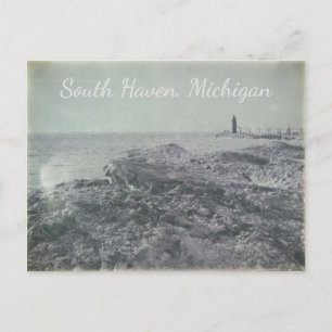 South Haven, Michigan Vintage Icebergs Lighthouse Postcard