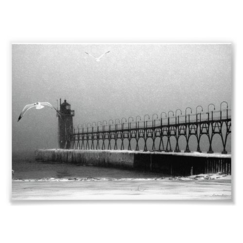 South Haven Michigan Winter Pier Photo Print