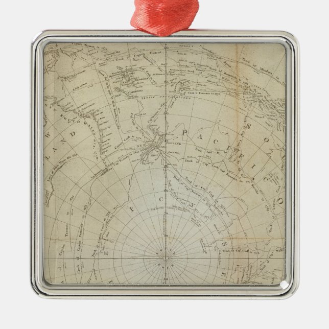 South Hemisphere Metal Ornament (Front)