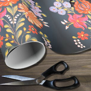 South Hungarian folk art pattern Wrapping Paper