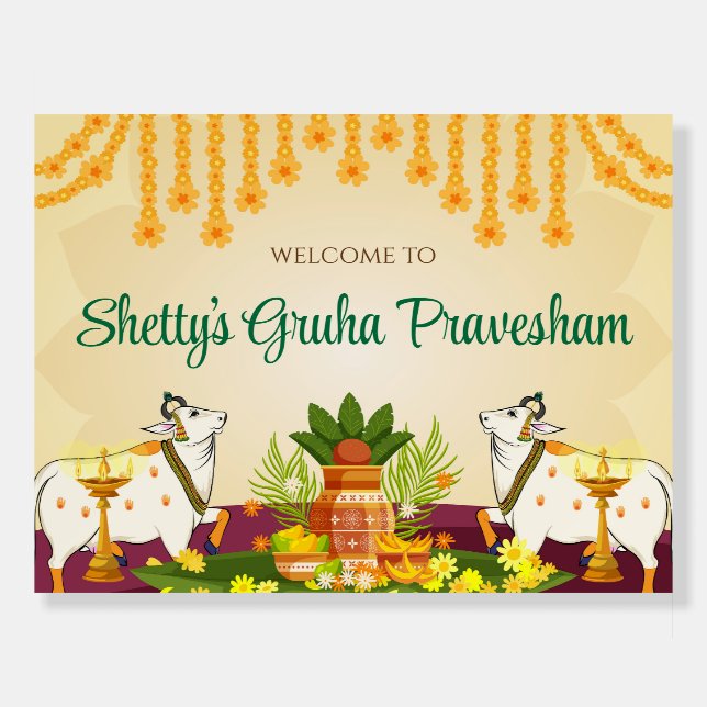South Indian Housewarming welcome sign (Front)