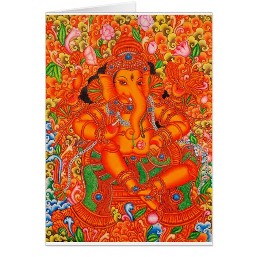 SOUTH INDIAN LORD GANESH TANJORE PAINTING