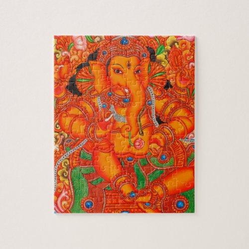 SOUTH INDIAN LORD GANESH TANJORE PAINTING JIGSAW PUZZLE