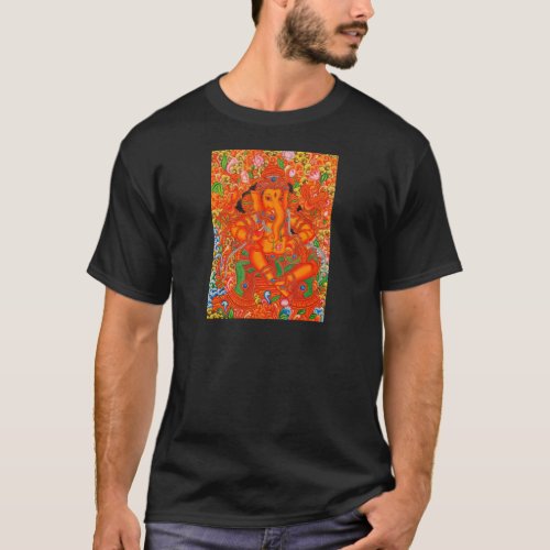 SOUTH INDIAN LORD GANESH TANJORE PAINTING T_Shirt