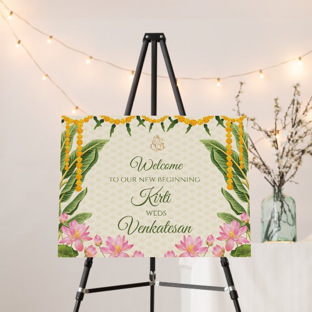 South Indian Wedding Signs, Tamil Welcome signs (In Situ (Stand))