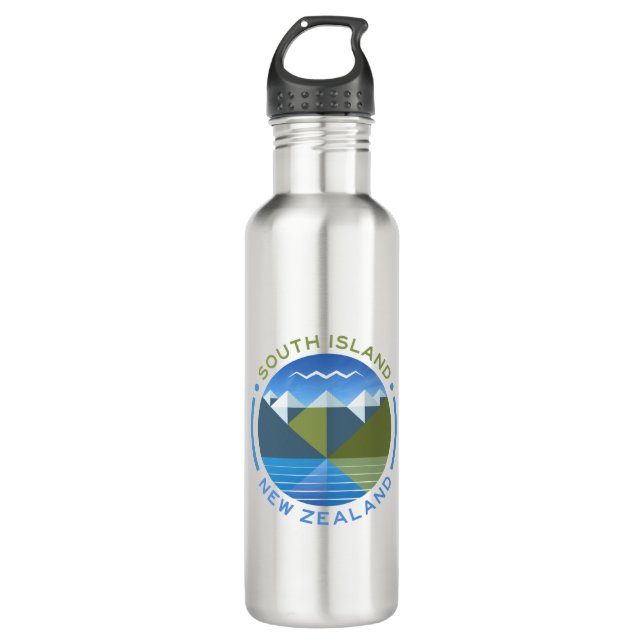 SOUTH ISLAND NEW ZEALAND STAINLESS STEEL WATER BOTTLE (Front)