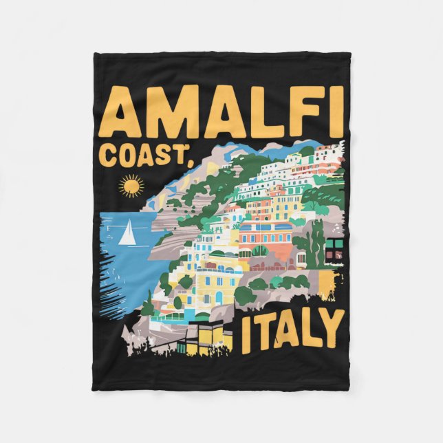 South Italy Trip Amalfi Coast Summer Italian Trave Fleece Blanket (Front)