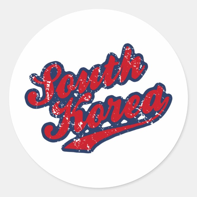 South Korea Classic Round Sticker (Front)