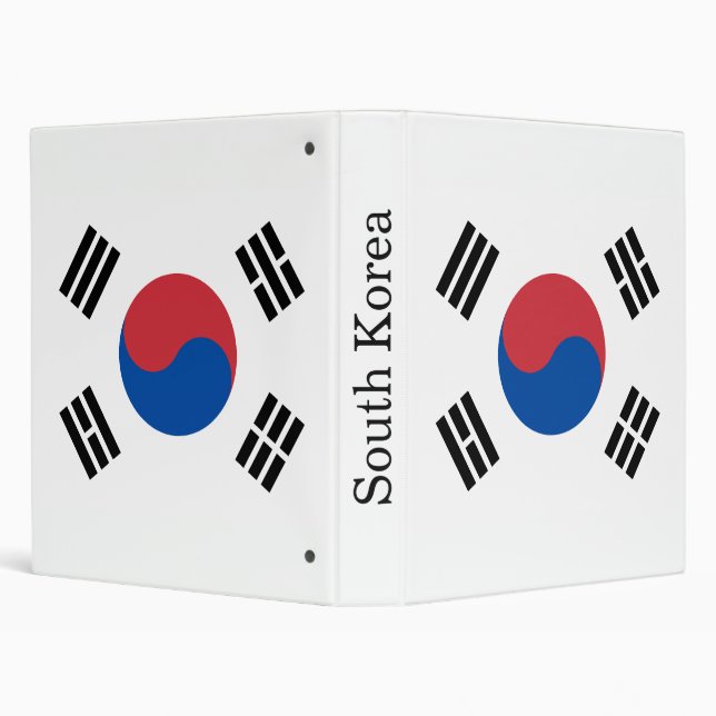 South Korea Flag 3 Ring Binder (Background)