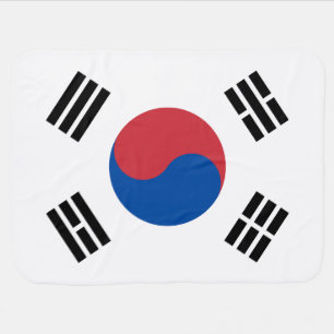 South Korea Flag Baby Blanket
