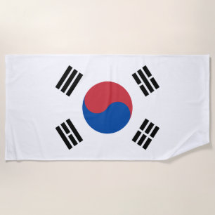 South Korea Flag Beach Towel
