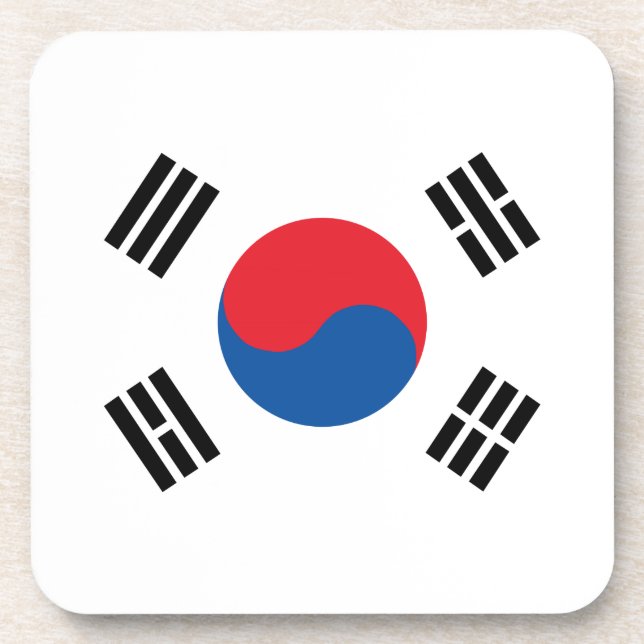South Korea Flag Beverage Coaster (Front)