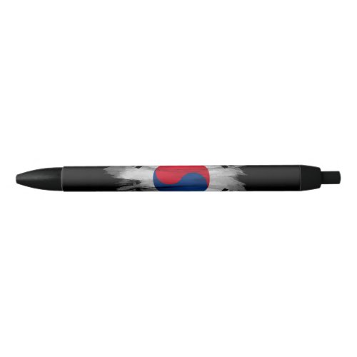 South Korea flag brush stroke national flag Black Ink Pen