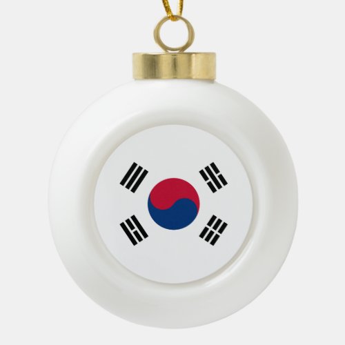 South Korea flag Ceramic Ball Christmas Ornament