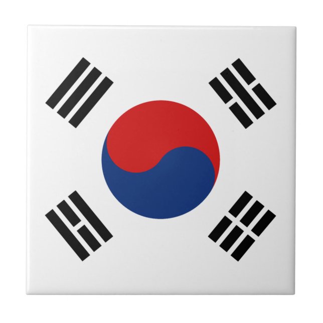 South Korea Flag Ceramic Tile (Front)