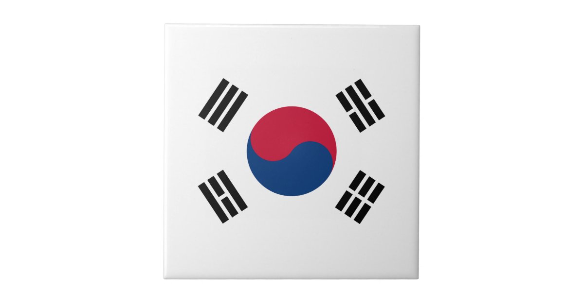 South Korea flag Ceramic Tile | Zazzle