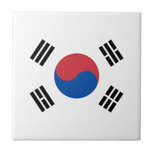South Korea Flag Ceramic Tile