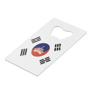 South Korea Flag Christmas: Merry Christmas Wishes Credit Card Bottle Opener