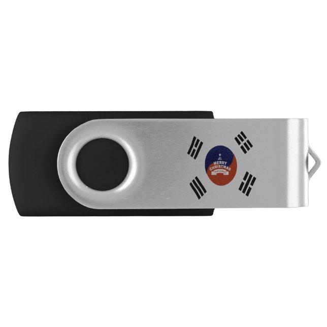 South Korea Flag Christmas: Merry Christmas Wishes Flash Drive (Front)