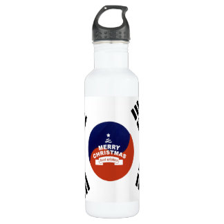 South Korea Flag Christmas: Merry Christmas Wishes Stainless Steel Water Bottle