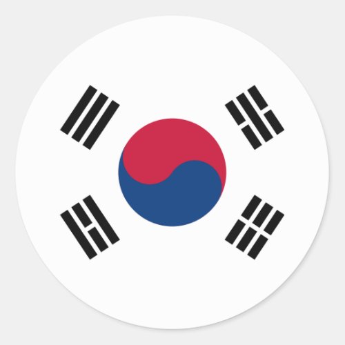 South Korea flag Classic Round Sticker