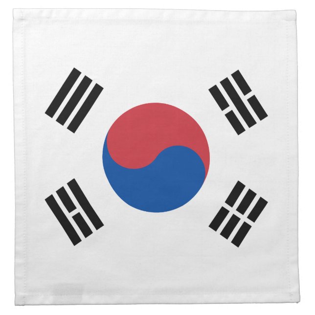 South Korea Flag Cloth Napkin (Front)
