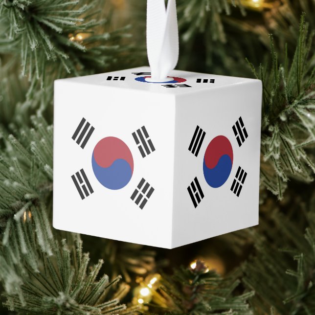 South Korea flag Cube Ornament (Tree)