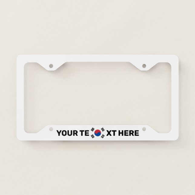 South Korea Flag Custom License Plate Frame (Front)