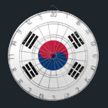 South Korea flag Dartboard<br><div class="desc">The South Korean flag is a white field with in the center an emblem and four trigrams on each corner of the flag. The used colors in the flag are blue, red, white, black. The proportion of the South Korean flag is 3:2. The Flag of South Korea was adopted in...</div>