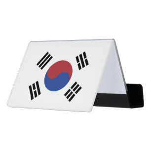 South Korea flag Desk Business Card Holder