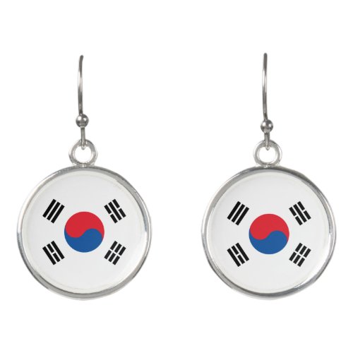 South Korea Flag Earrings