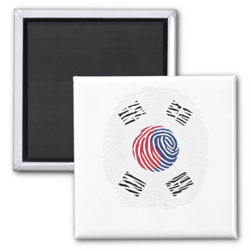 South korea flag fingerprint magnet