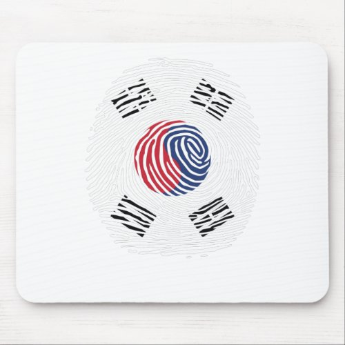 South korea flag fingerprint mouse pad