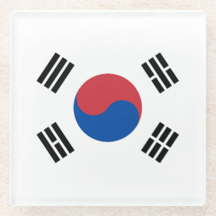 South Korea Flag Glass Coaster