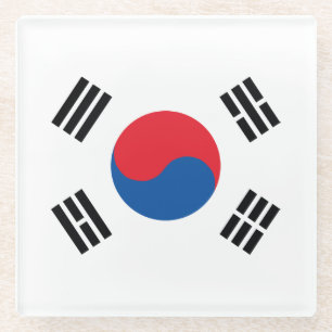 South Korea Flag Glass Coaster