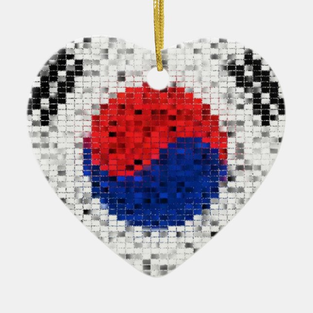 South Korea Flag glitter ornament (Front)