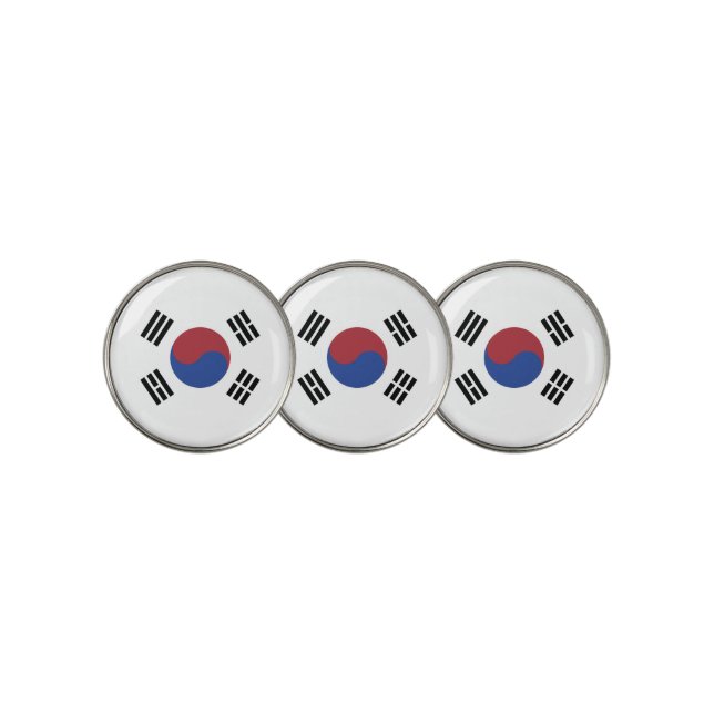 South Korea flag Golf Ball Marker (3 Up)