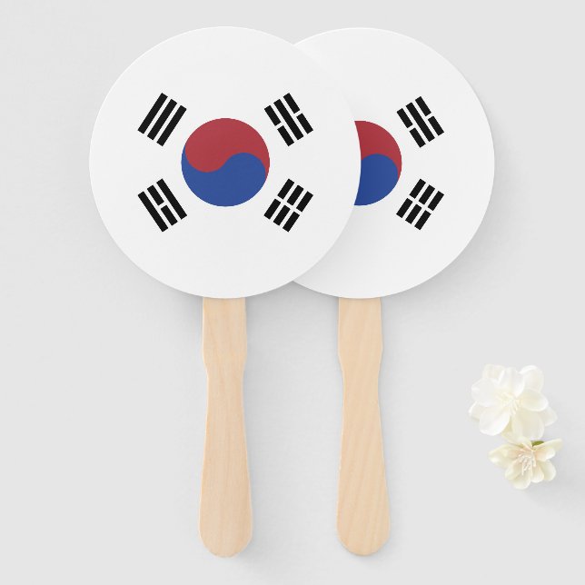 South Korea flag Hand Fan (Front and Back)