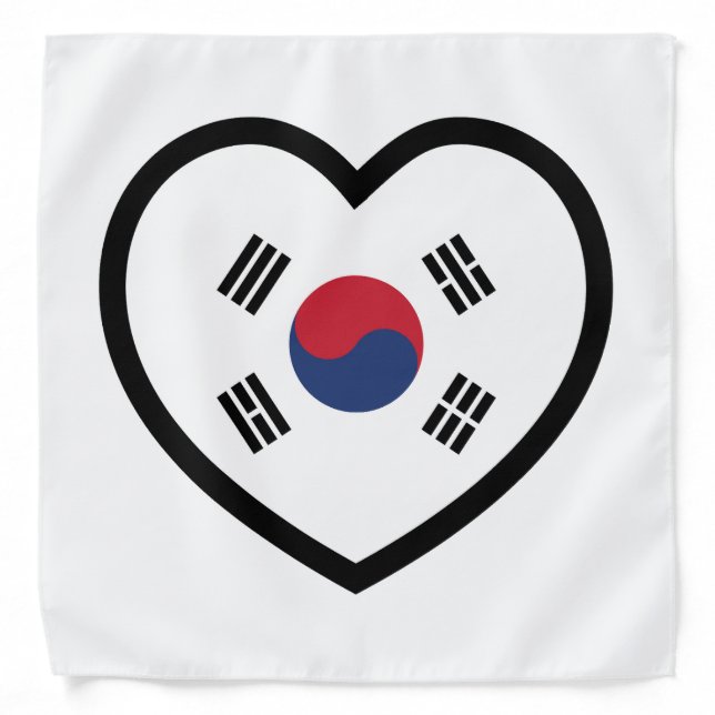 South Korea Flag Heart Bandana (Front)