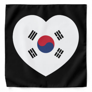 South Korea Flag Heart Bandana