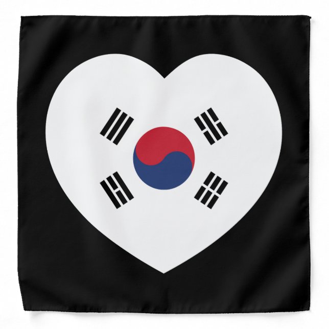 South Korea Flag Heart Bandana (Front)