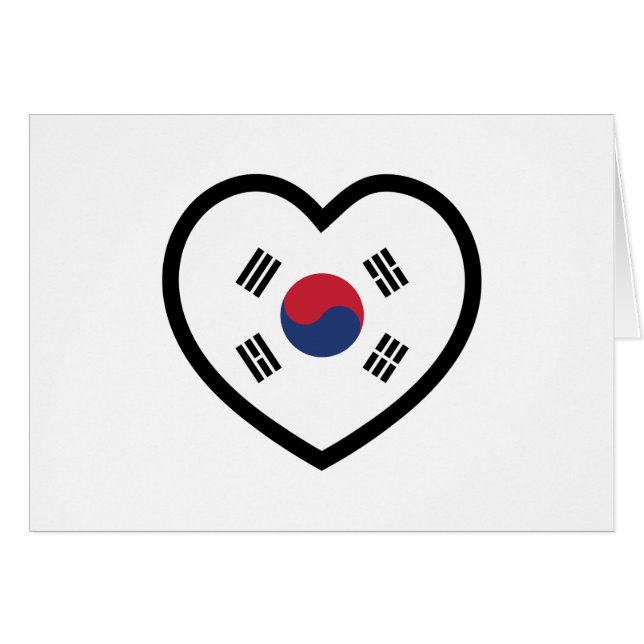 South Korea Flag Heart Card (Front Horizontal)