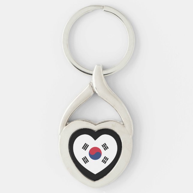 South Korea Flag Heart Keychain (Front)