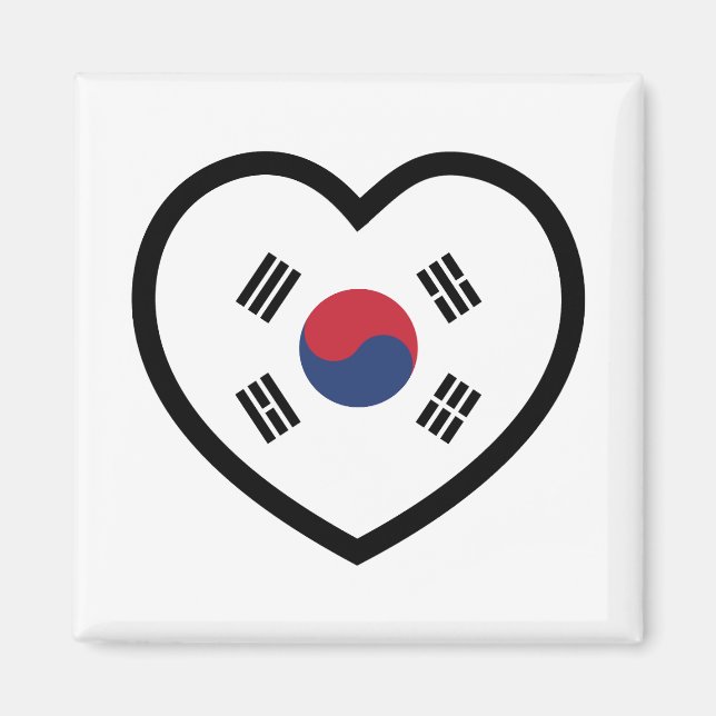 South Korea Flag Heart Magnet (Front)