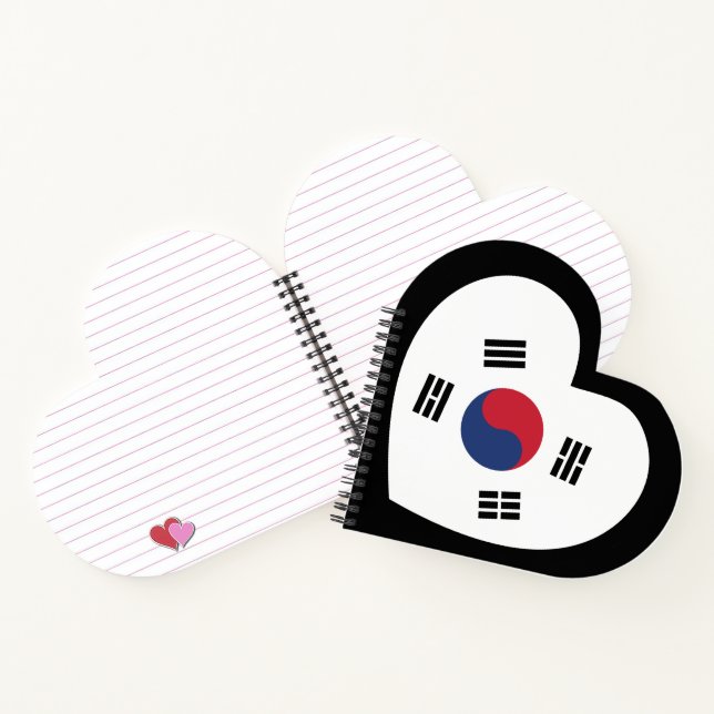 South Korea Flag Heart Notebook (Inside)