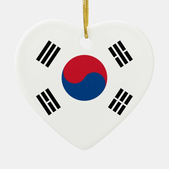 South Korea Flag Heart Ornament (Front)